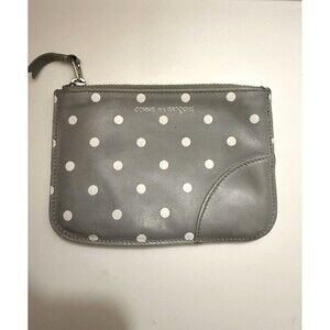 Comme des Garçons Gray White Polka Dot Zip Pouch Wallet